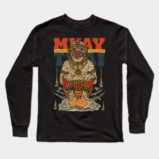 Muay Thai Tattoo Hanuman The Art of Eight Limbs Long Sleeve T-Shirt